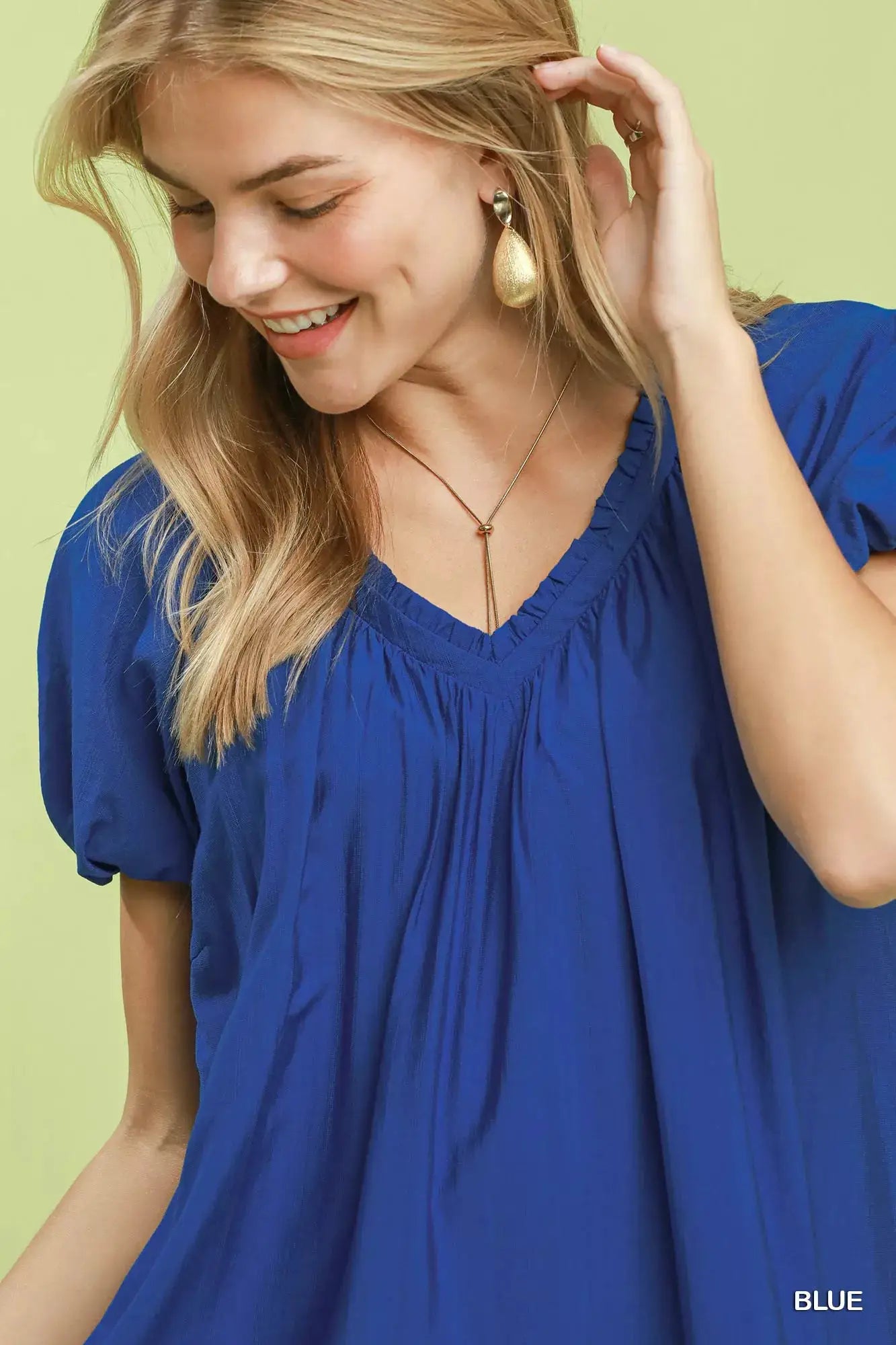 Umgee Ruffle Hem Shift Mini Dress