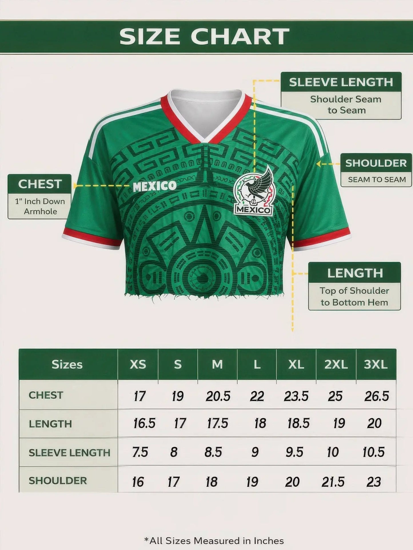 Womens Cropped Mexico Jersey