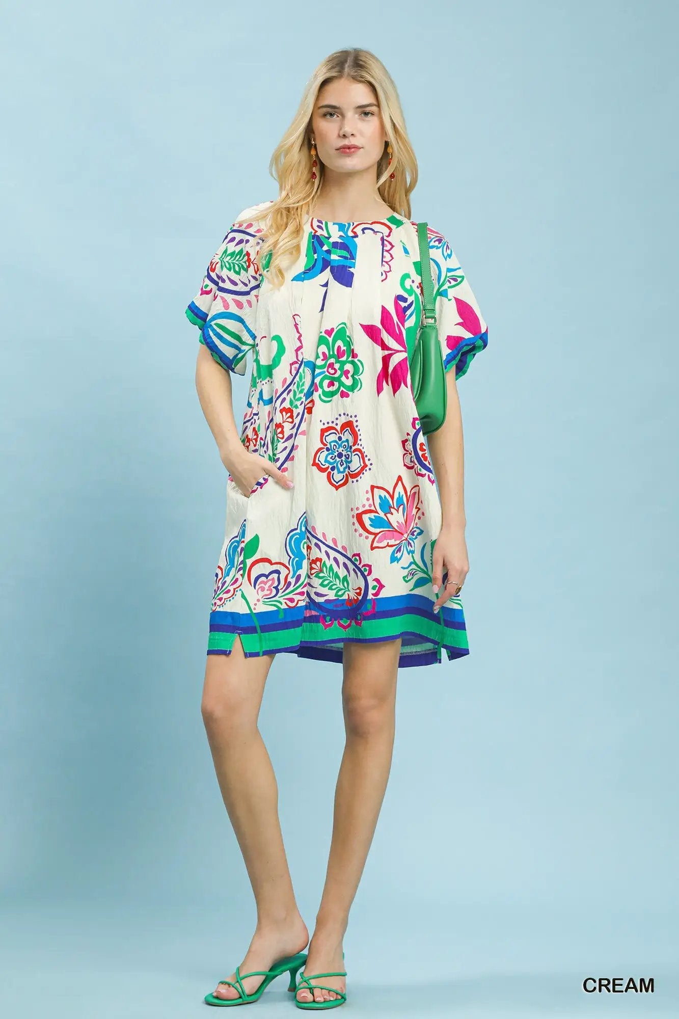 Umgee Vibrant Paisley Print Dress