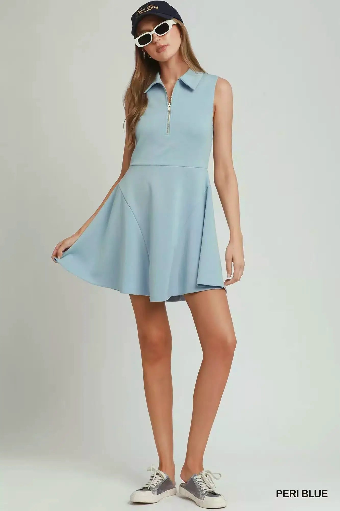 Umgee Collared Quarter Zip Tennis Dress