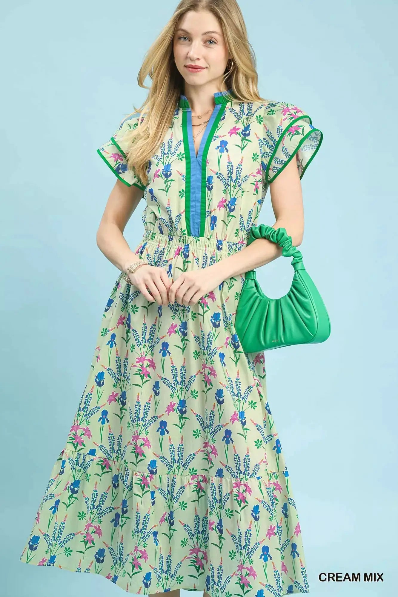Umgee Mix Floral Midi Dress