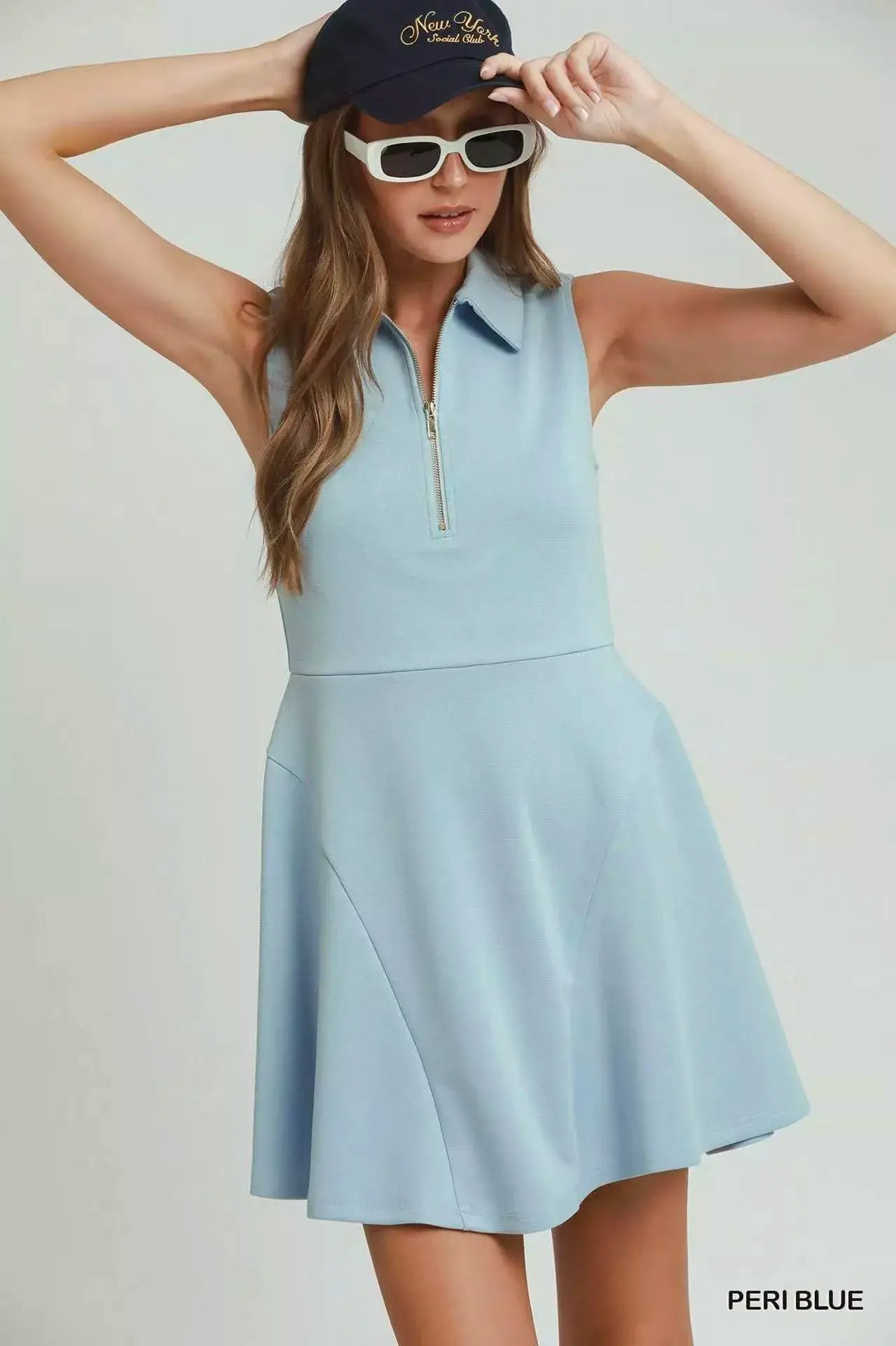Umgee Collared Quarter Zip Tennis Dress