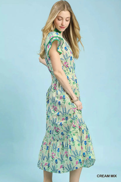 Umgee Mix Floral Midi Dress