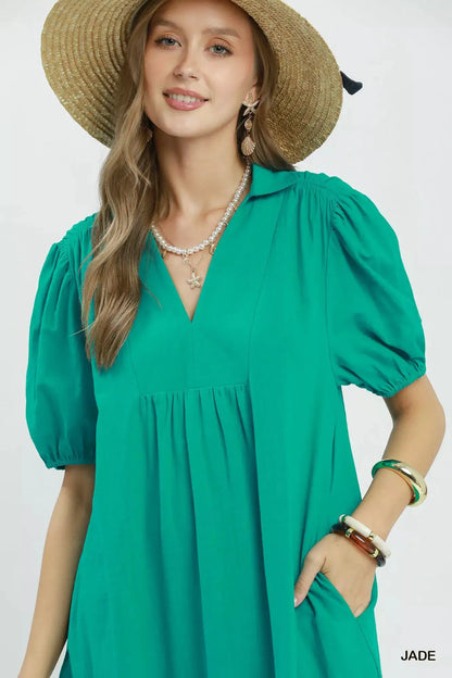 Umgee Solid Tiered Midi Dress