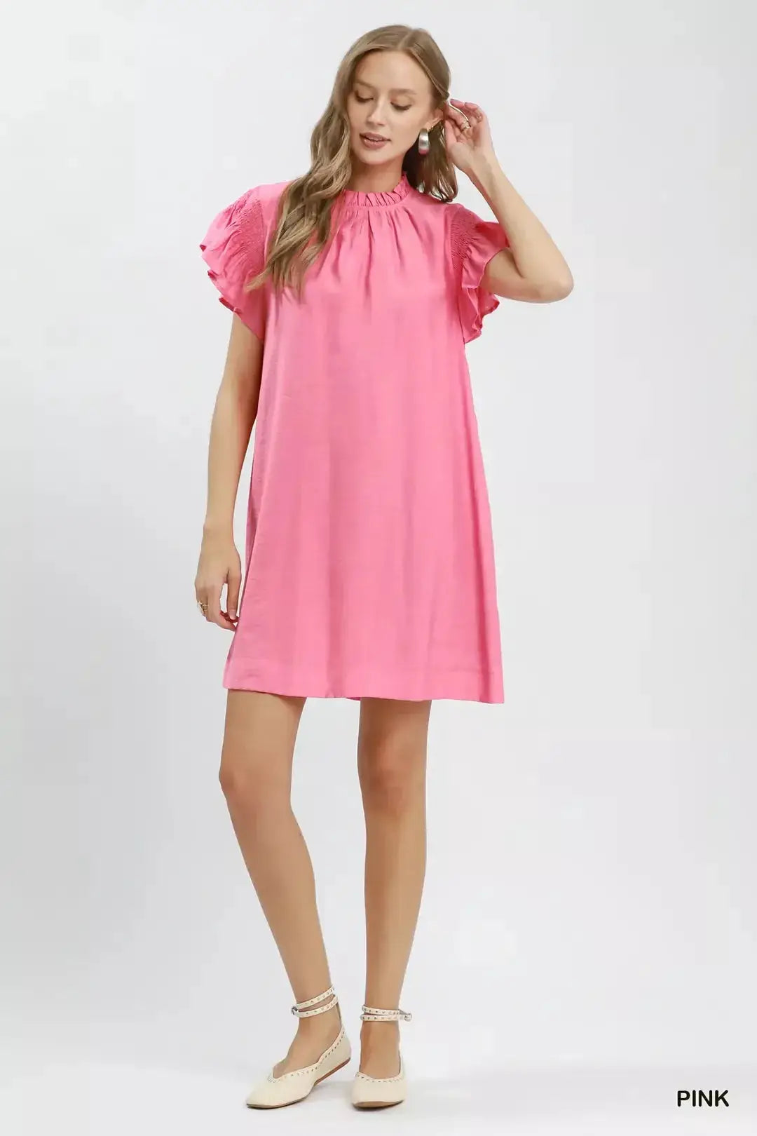 Umgee Ruffle Flutter Sleeve Dress