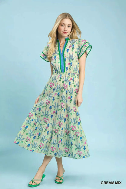 Umgee Mix Floral Midi Dress