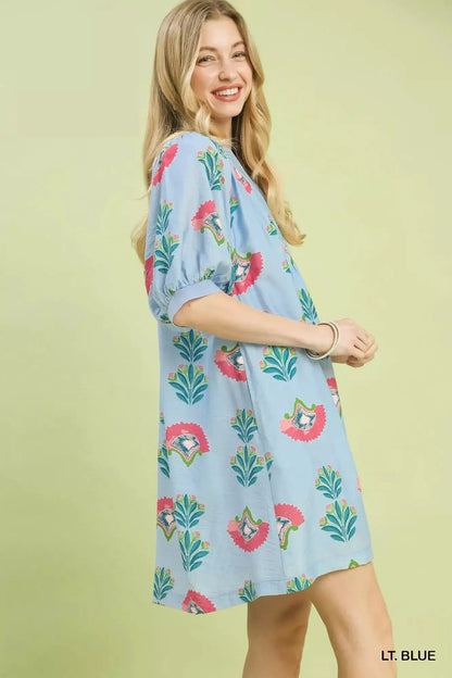Umgee Abstract Print Mini Dress