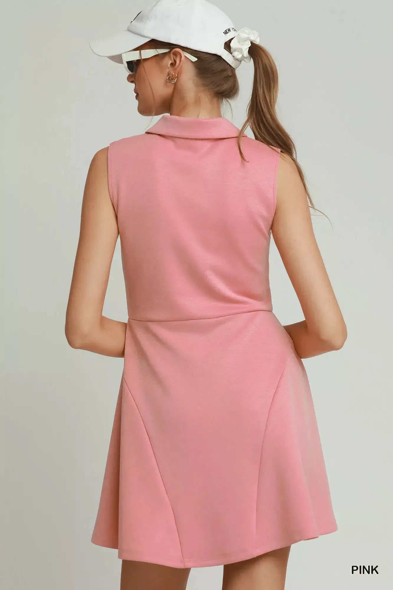 Umgee Collared Quarter Zip Tennis Dress