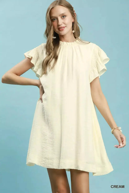 Umgee Ruffle Flutter Sleeve Dress