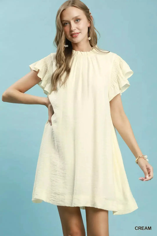 Umgee Ruffle Flutter Sleeve Dress