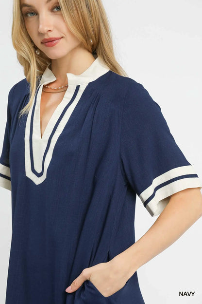 Umgee Linen Rayon Mini Dress