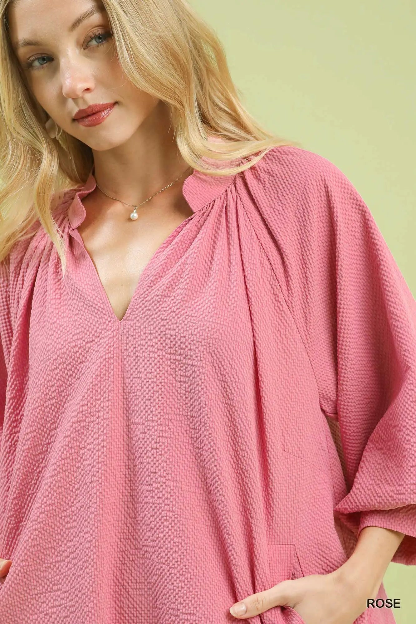 Umgee Textured Pocket Mini Dress