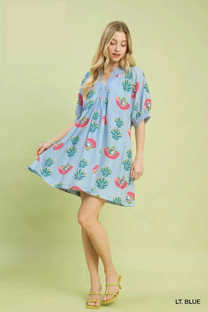 Umgee Abstract Print Mini Dress