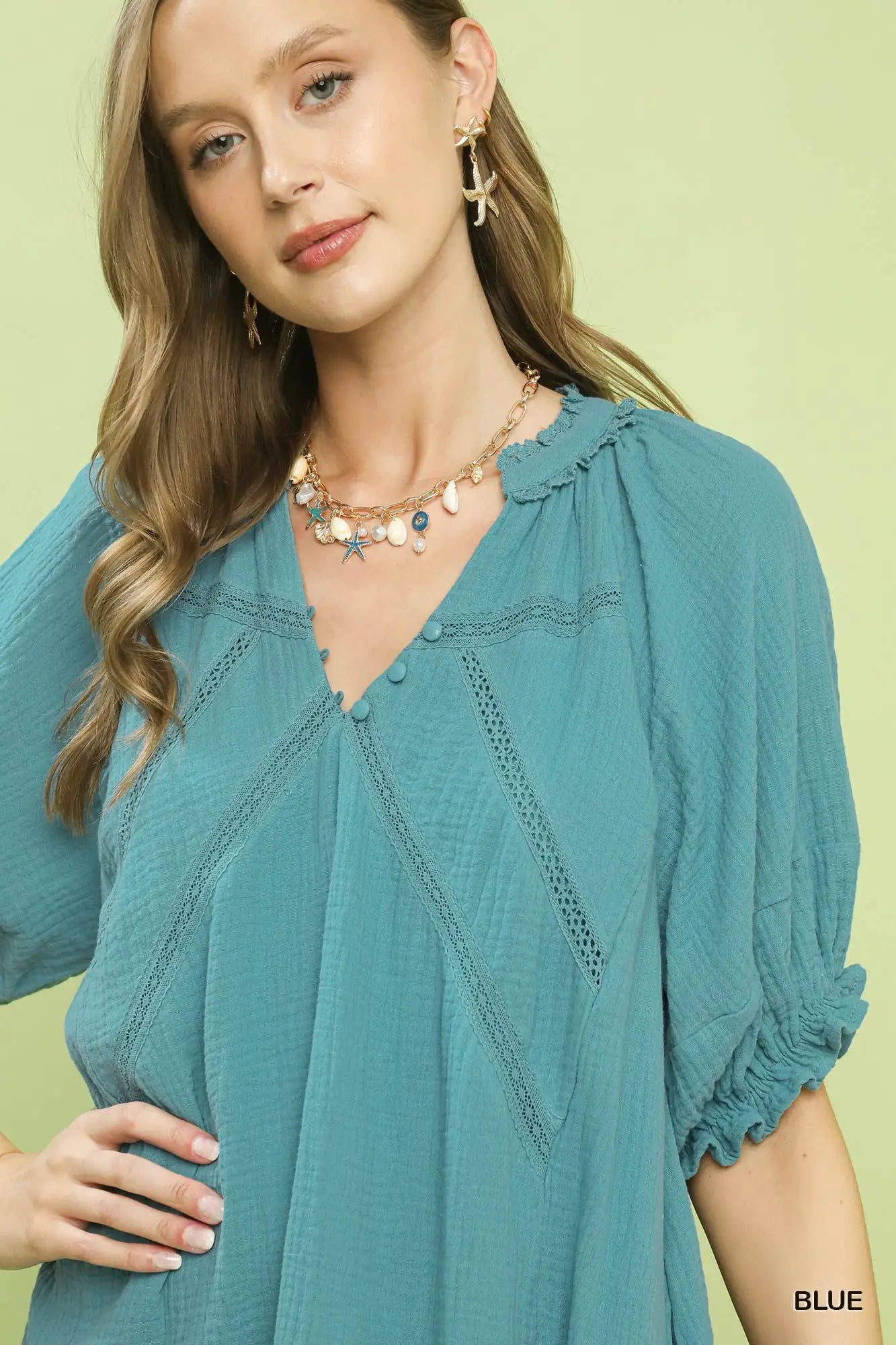 Umgee Cotton Gauze Mini Dress
