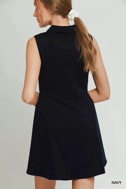 Umgee Collared Quarter Zip Tennis Dress