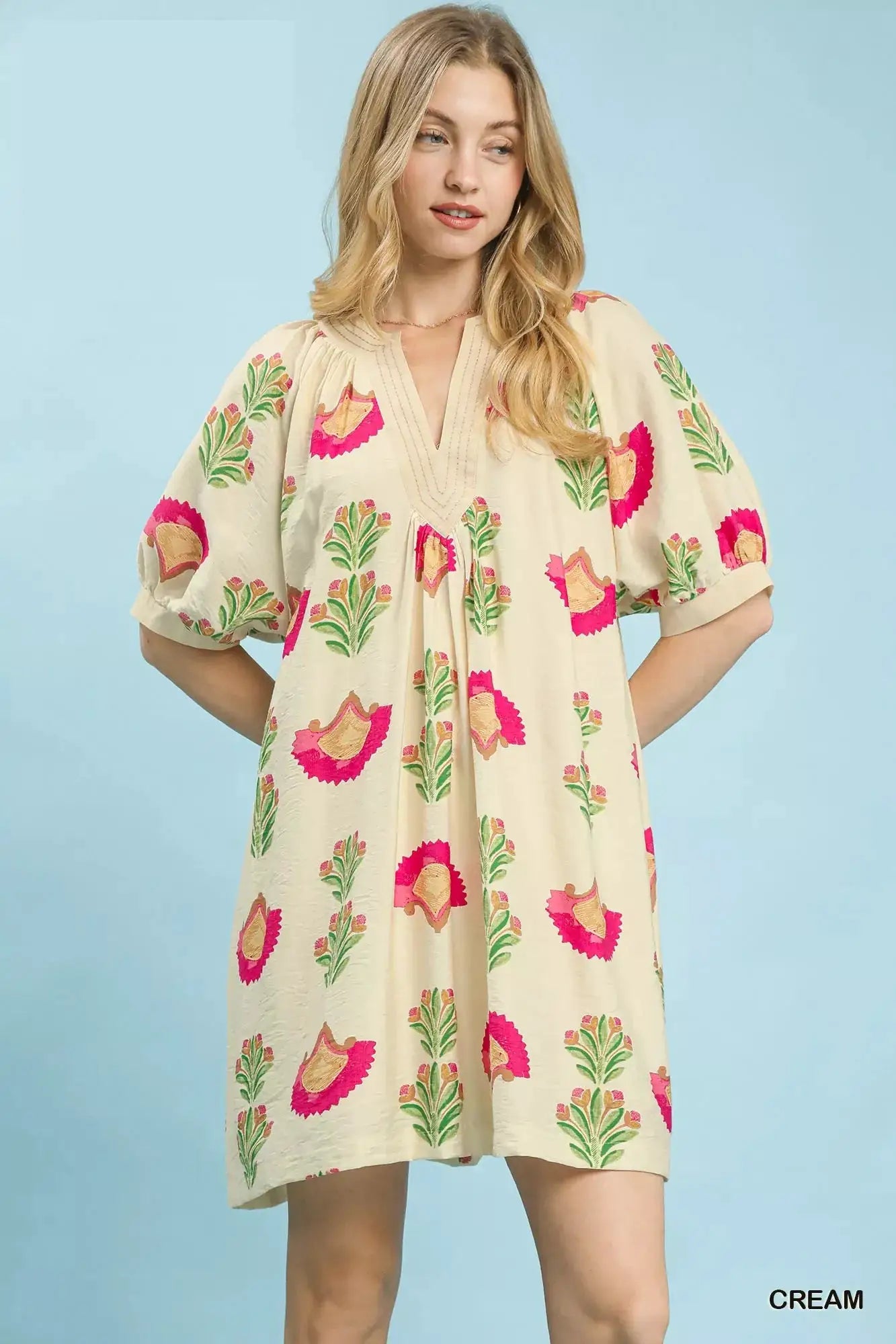 Umgee Abstract Print Mini Dress