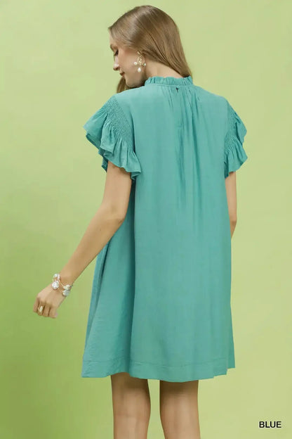 Umgee Ruffle Flutter Sleeve Dress