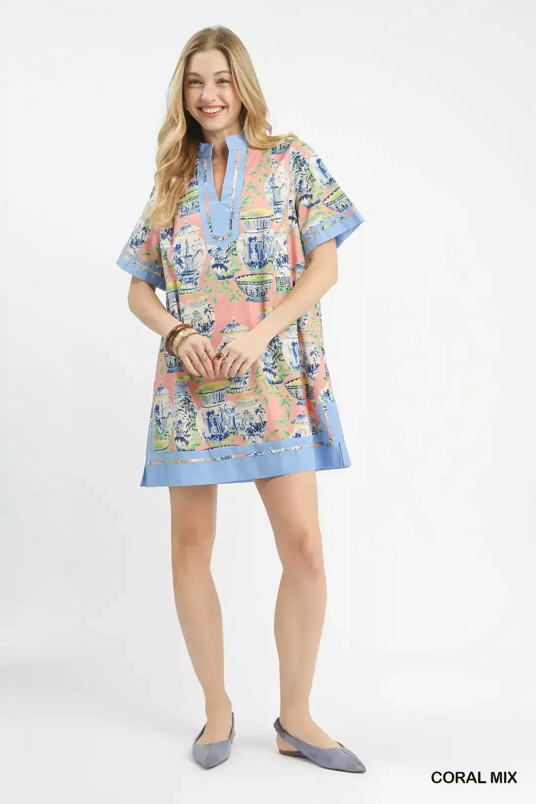 Umgee Mix Abstract Print Mini Dress